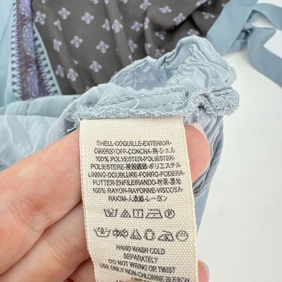 Free People Santa Cruz Light and Dark Blue Tunic Dress Oversized Top Size Small - Picture 5 of 5